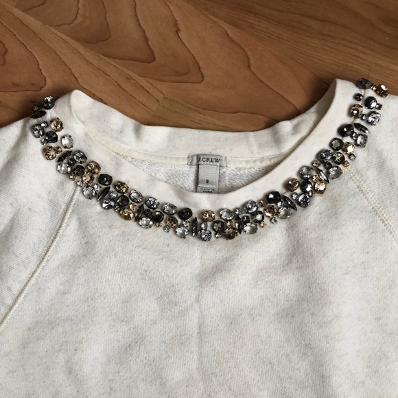 J.Crew neutral jewel stone collar sweater - Picture 5 of 6